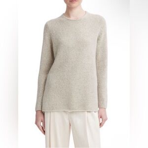 VINCE | Clean Trim Cashmere Sweater | Biscuit/Oatmeal Color | Size Large